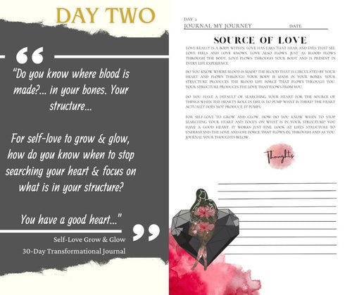Digital Download Journal Self-Love Grow & Glow 30-Day Transformational Journal