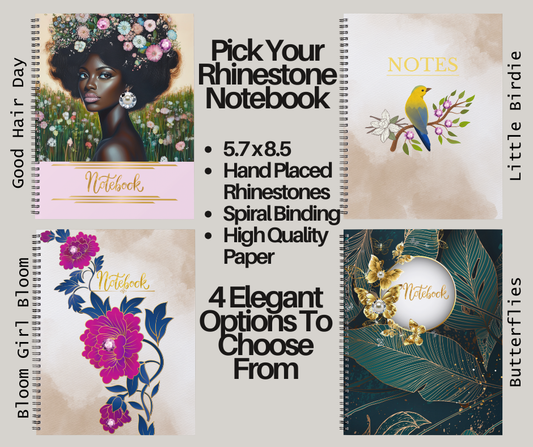 Rhinestone Floral Notebook Collection