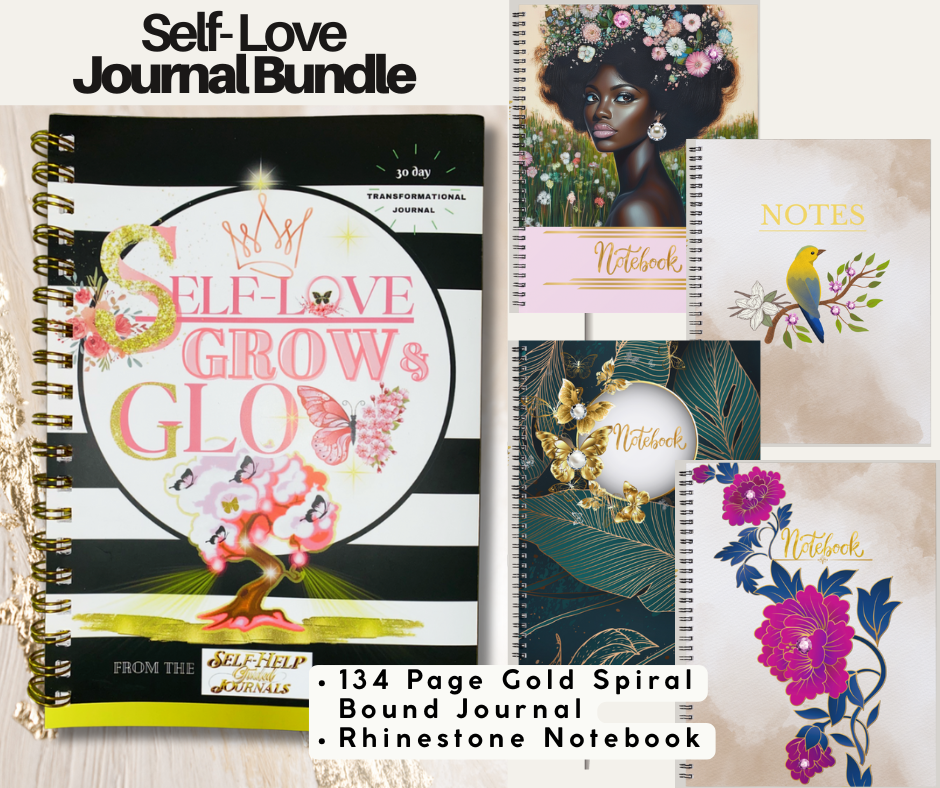 Self-Love Journal & Rhinestone Notebook Bundle